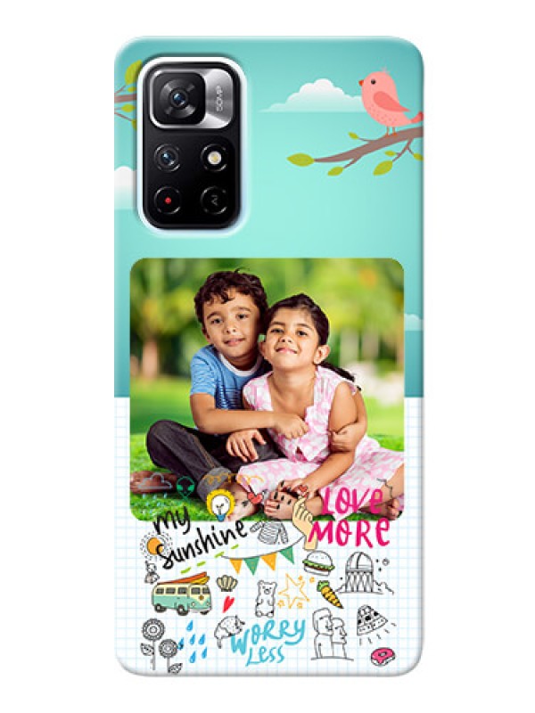 Custom Redmi Note 11T 5G phone cases online: Doodle love Design