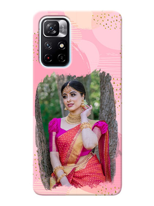 Custom Redmi Note 11T 5G Phone Covers for Girls: Gold Glitter Splash Design