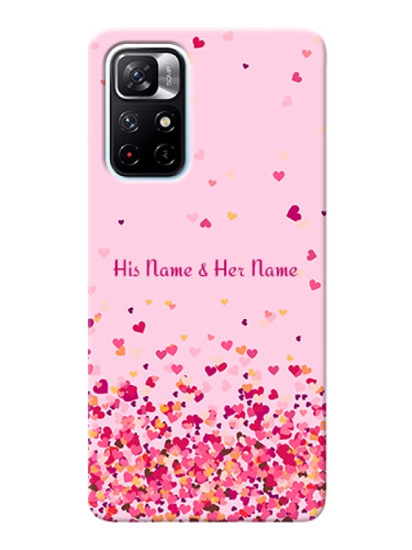 Custom Redmi Note 11T 5G Phone Back Covers: Floating Hearts Design