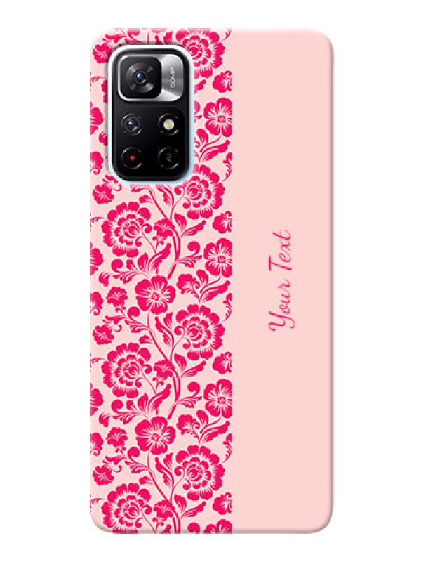Custom Redmi Note 11T 5G Phone Back Covers: Attractive Floral Pattern Design