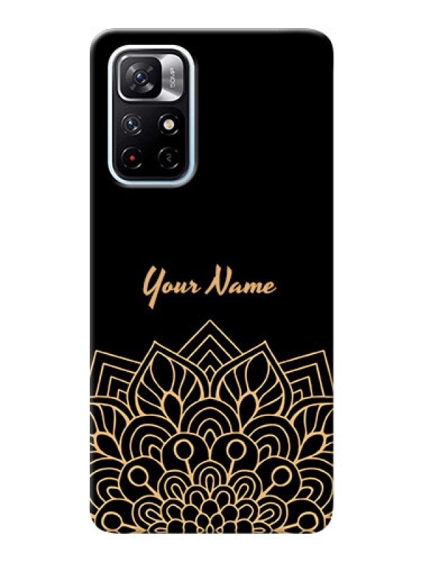 Custom Redmi Note 11T 5G Back Covers: Golden mandala Design