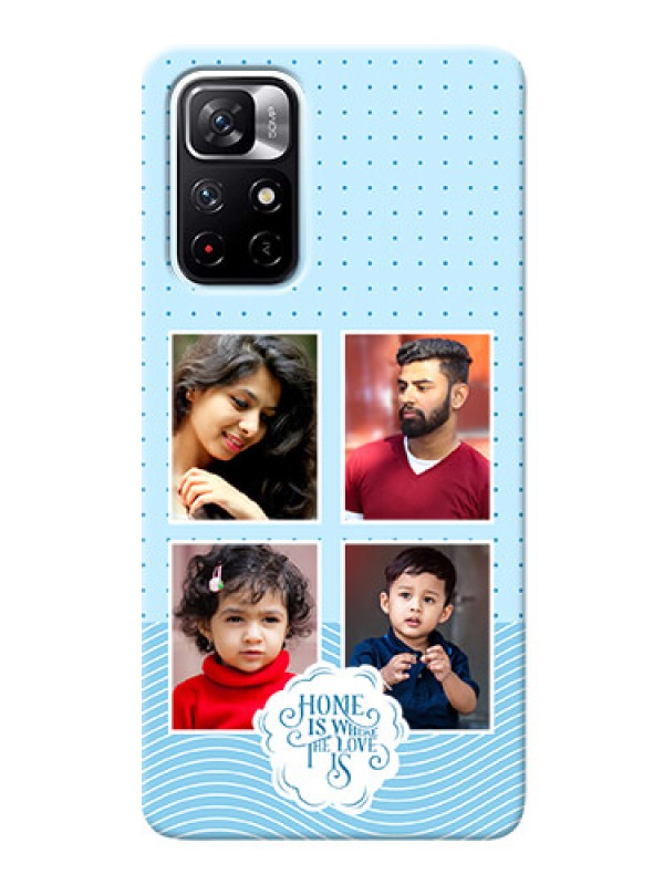 Custom Redmi Note 11T 5G Custom Phone Covers: Cute love quote with 4 pic upload Design