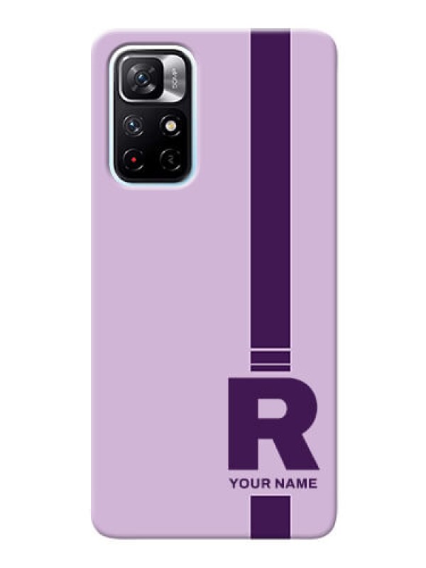 Custom Redmi Note 11T 5G Custom Phone Covers: Simple dual tone stripe with name Design