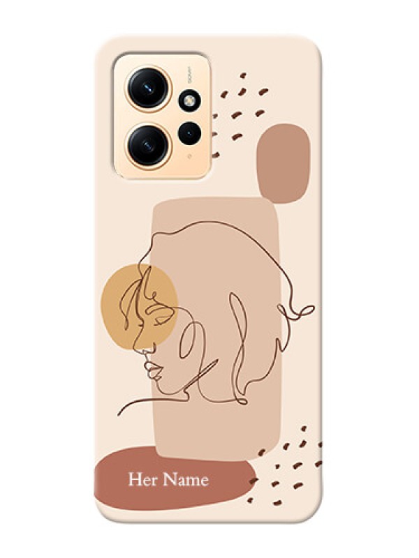 Custom Redmi Note 12 4G Photo Printing on Case with Calm Woman line art Design