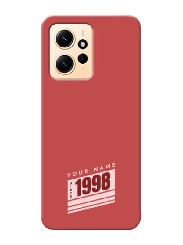 Custom Redmi Note 12 4G Custom Phone Case with Red custom year of birth Design