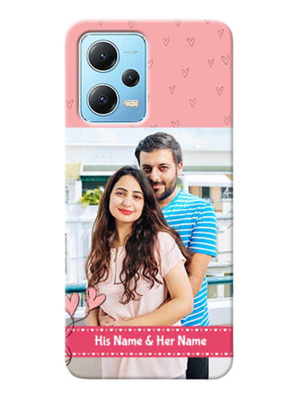 Custom Redmi Note 12 5G phone back covers: Love Design Peach Color