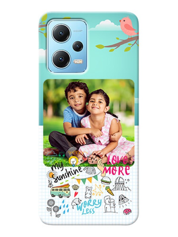 Custom Redmi Note 12 5G phone cases online: Doodle love Design