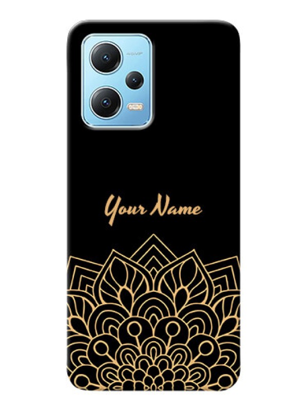 Custom Redmi Note 12 5G Back Covers: Golden mandala Design