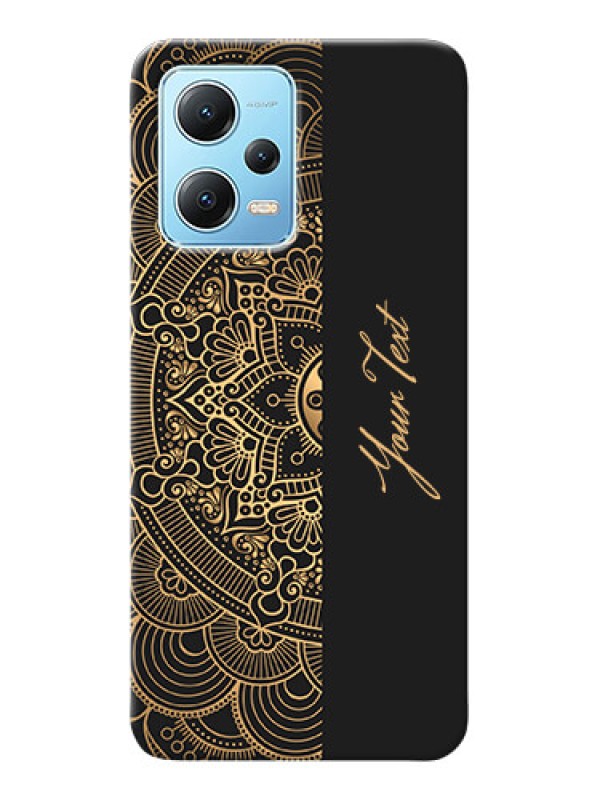 Custom Redmi Note 12 5G Back Covers: Mandala art with custom text Design