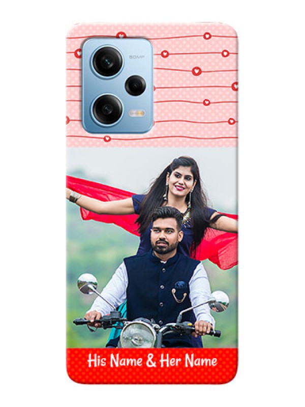 Custom Redmi Note 12 Pro 5G Custom Phone Cases: Red Pattern Case Design