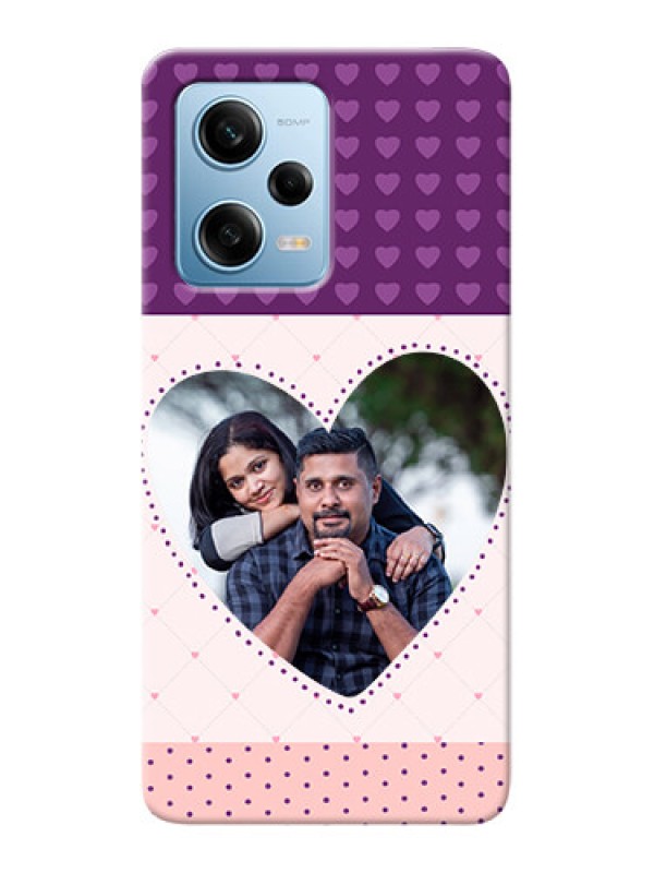 Custom Redmi Note 12 Pro 5G Mobile Back Covers: Violet Love Dots Design