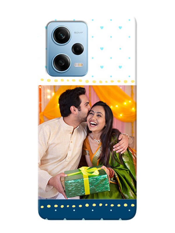 Custom Redmi Note 12 Pro 5G Phone Covers: White and Blue Abstract Design