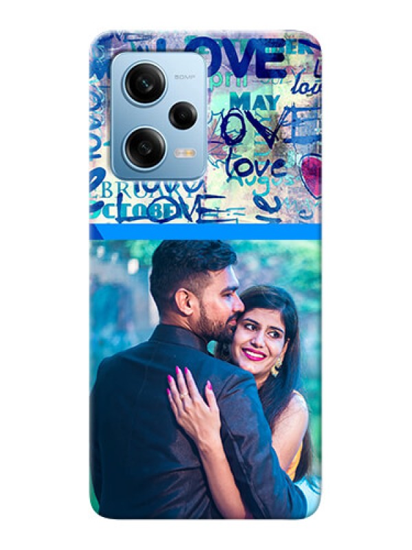 Custom Redmi Note 12 Pro 5G Mobile Covers Online: Colorful Love Design