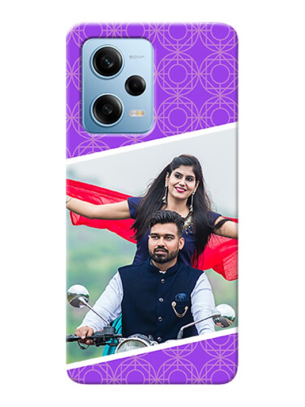 Custom Redmi Note 12 Pro 5G mobile back covers online: violet Pattern Design