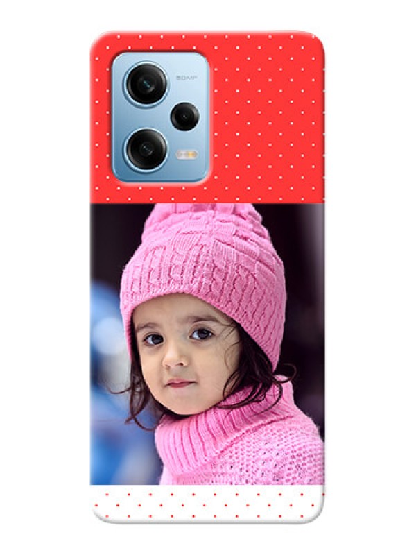 Custom Redmi Note 12 Pro 5G personalised phone covers: Red Pattern Design