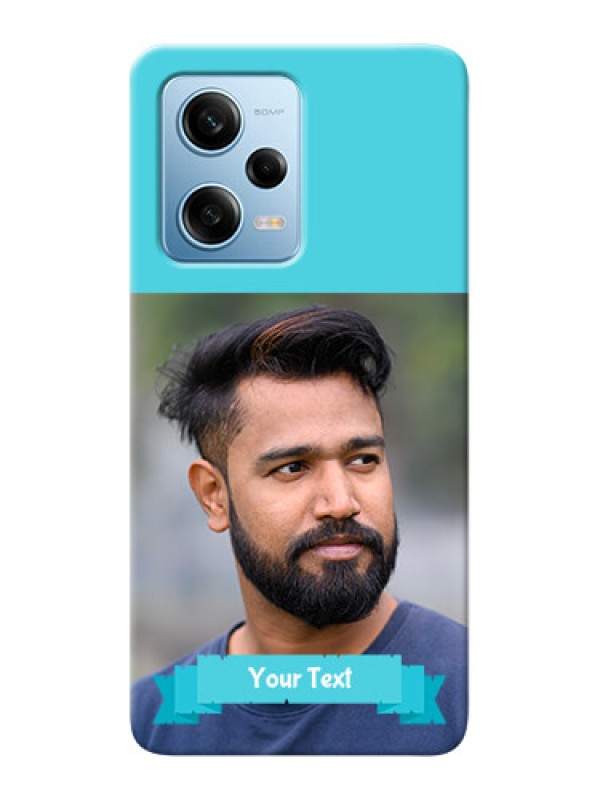 Custom Redmi Note 12 Pro 5G Personalized Mobile Covers: Simple Blue Color Design