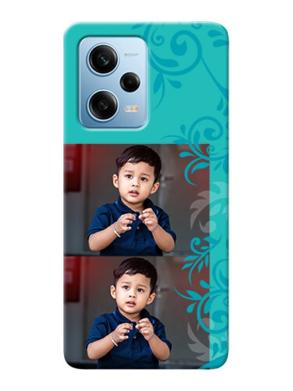 Custom Redmi Note 12 Pro 5G Mobile Cases with Photo and Green Floral Design 