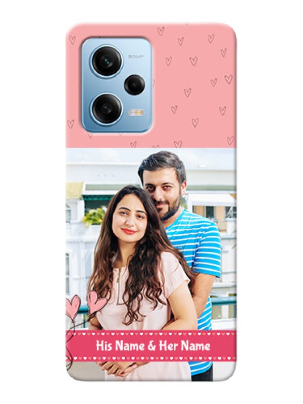 Custom Redmi Note 12 Pro 5G phone back covers: Love Design Peach Color