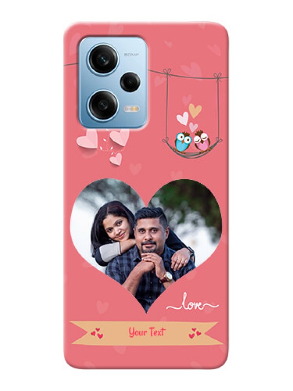Custom Redmi Note 12 Pro 5G custom phone covers: Peach Color Love Design 