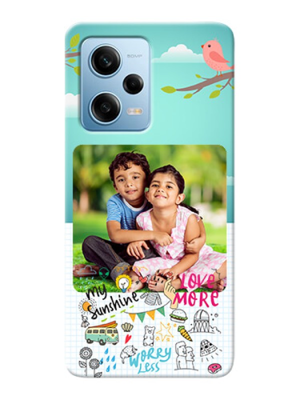 Custom Redmi Note 12 Pro 5G phone cases online: Doodle love Design