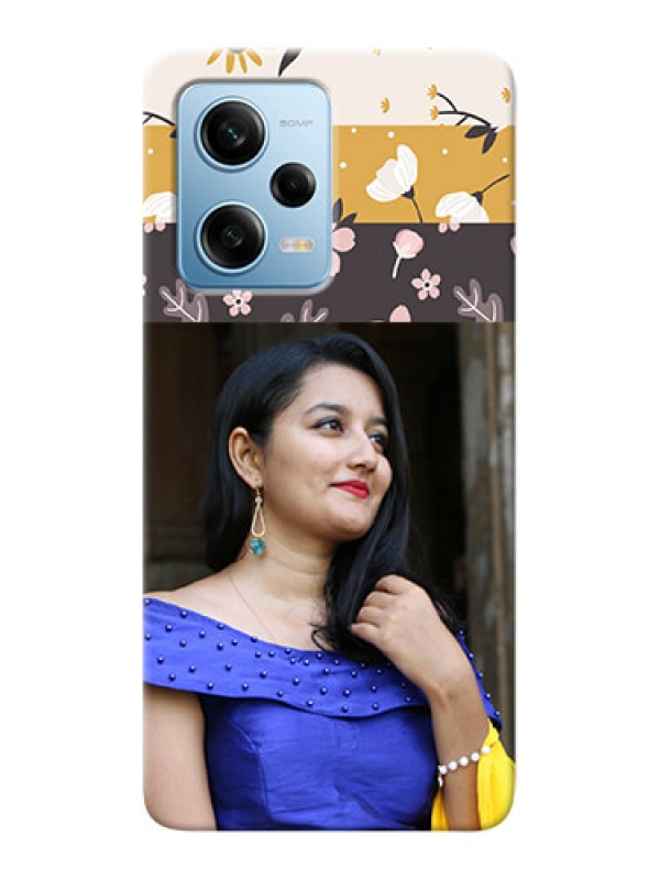 Custom Redmi Note 12 Pro 5G mobile cases online: Stylish Floral Design