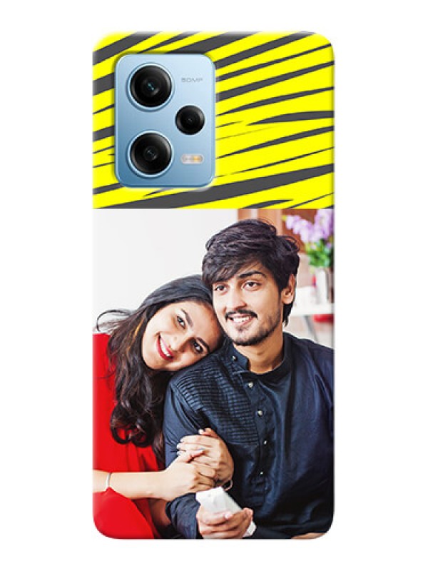 Custom Redmi Note 12 Pro 5G Personalised mobile covers: Yellow Abstract Design