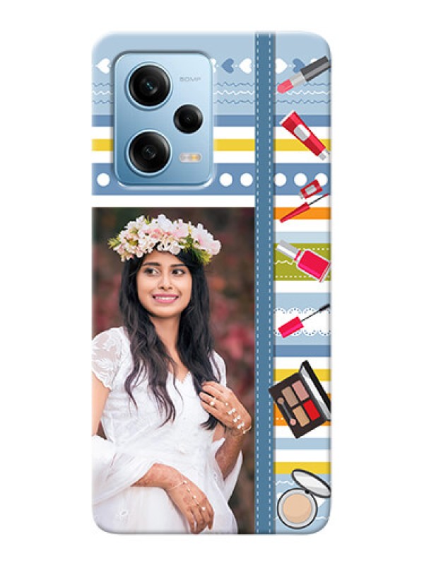 Custom Redmi Note 12 Pro 5G Personalized Mobile Cases: Makeup Icons Design