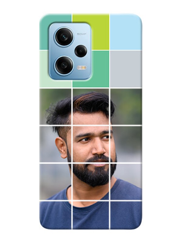 Custom Redmi Note 12 Pro 5G personalised phone covers with white box pattern 