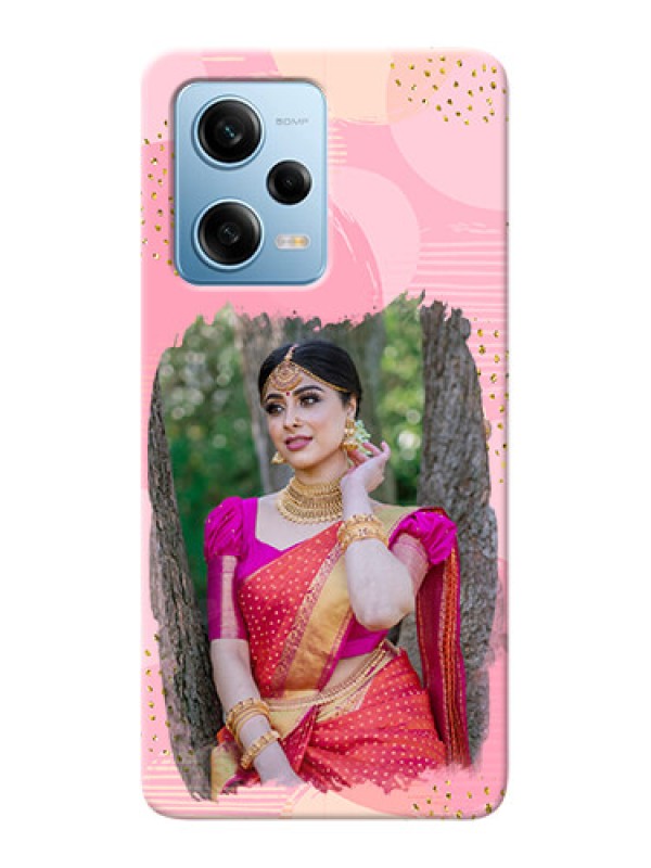 Custom Redmi Note 12 Pro 5G Phone Covers for Girls: Gold Glitter Splash Design