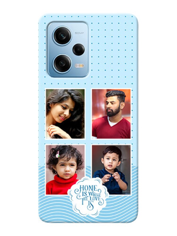 Custom Redmi Note 12 Pro 5G Custom Phone Covers: Cute love quote with 4 pic upload Design