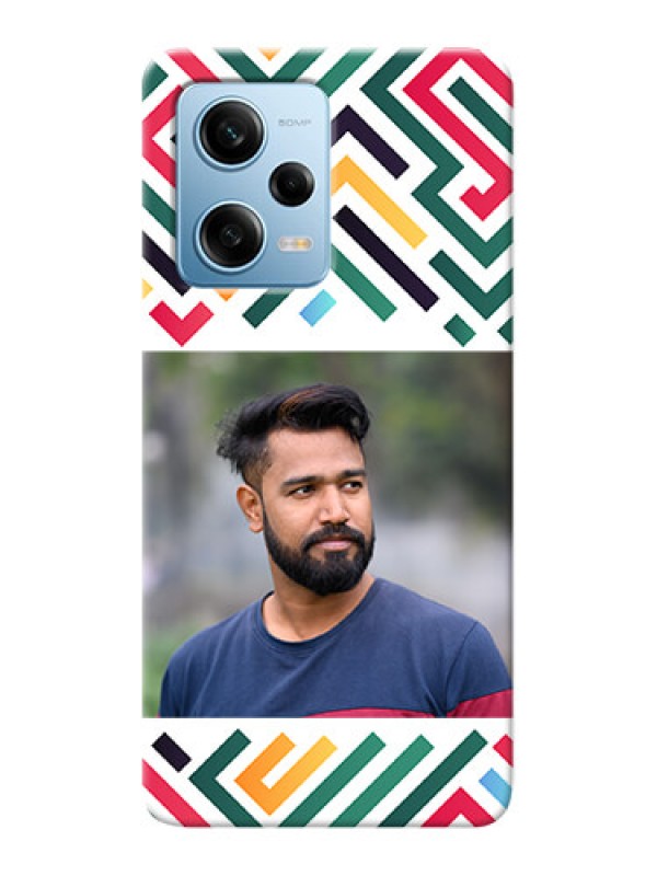 Custom Redmi Note 12 Pro 5G Custom Mobile Case with Colorful Maze Pattern Design