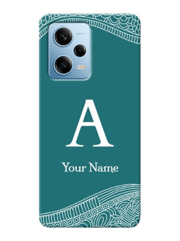 Custom Redmi Note 12 Pro 5G Mobile Back Covers: line art pattern with custom name Design