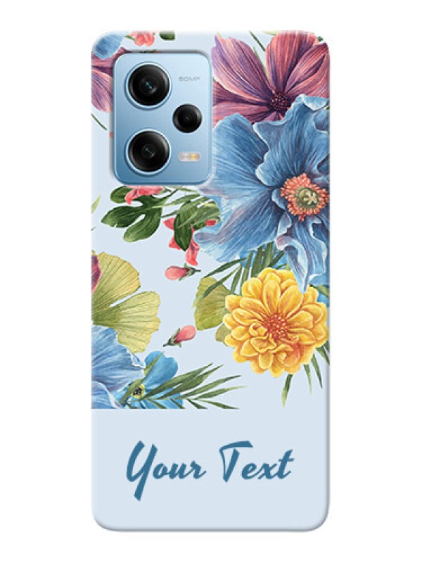 Custom Redmi Note 12 Pro 5G Custom Phone Cases: Stunning Watercolored Flowers Painting Design