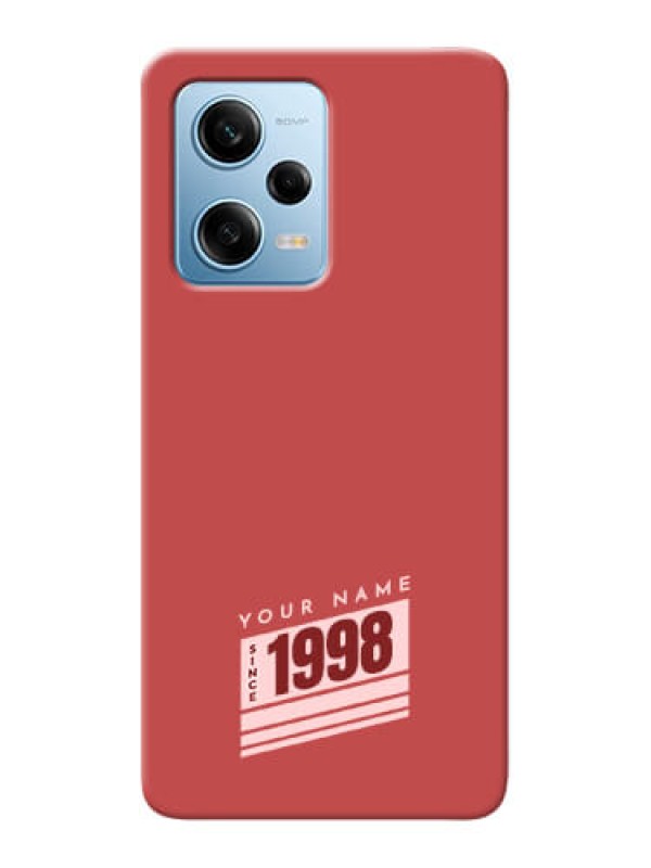 Custom Redmi Note 12 Pro 5G Phone Back Covers: Red custom year of birth Design