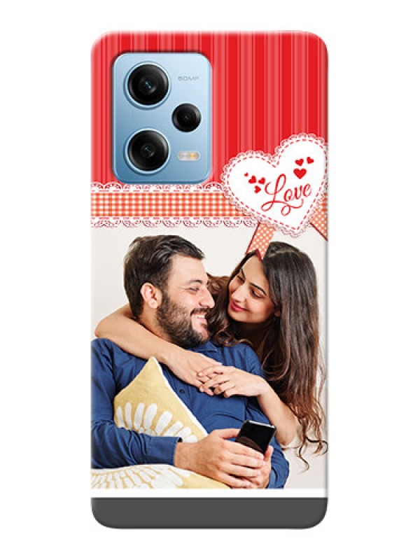 Custom Redmi Note 12 Pro Plus 5G phone cases online: Red Love Pattern Design