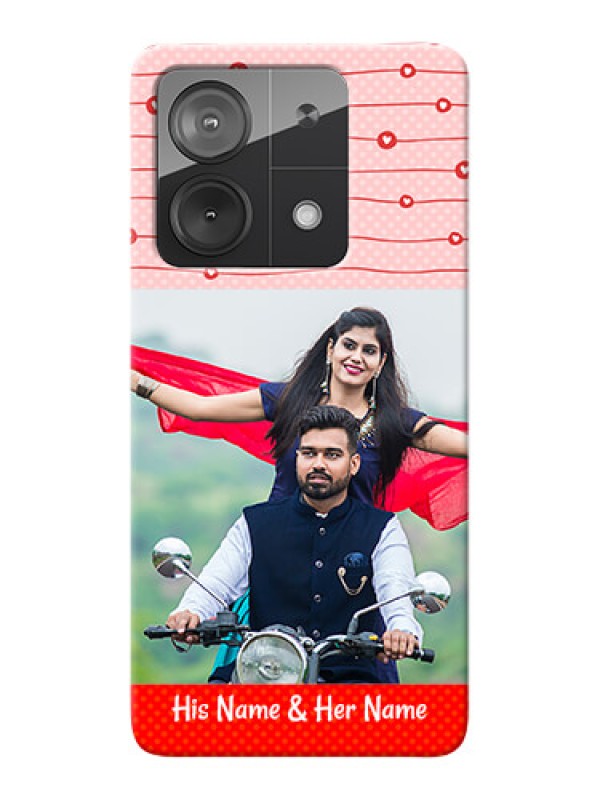 Custom Redmi Note 13 5G Custom Phone Cases: Red Pattern Case Design
