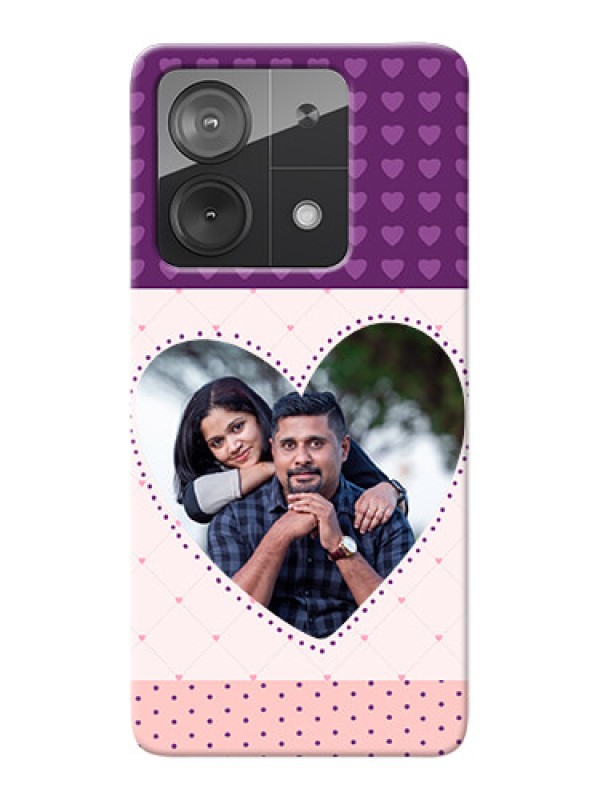 Custom Redmi Note 13 5G Mobile Back Covers: Violet Love Dots Design