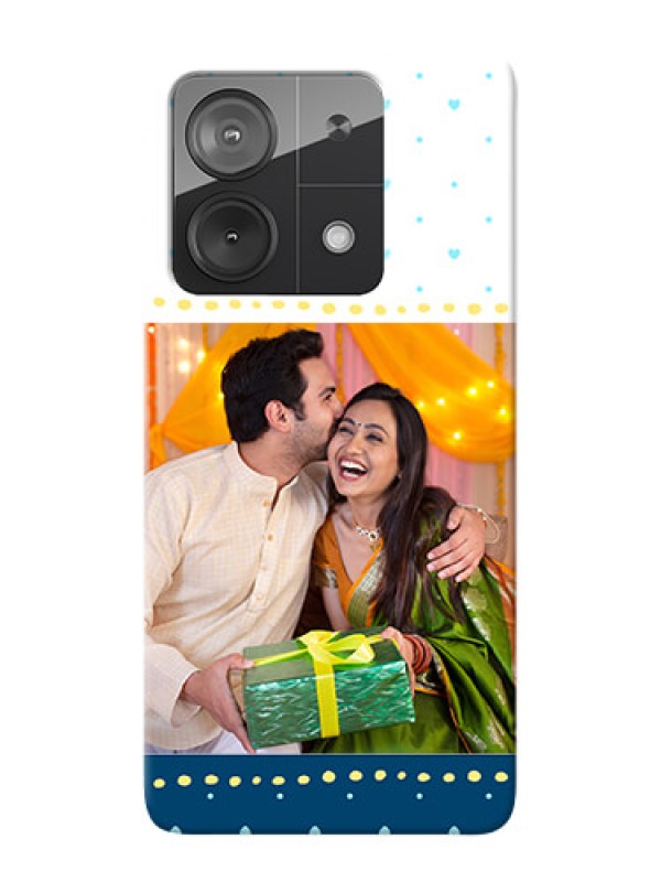 Custom Redmi Note 13 5G Phone Covers: White and Blue Abstract Design