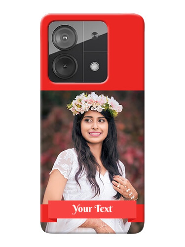 Custom Redmi Note 13 5G Personalised mobile covers: Simple Red Color Design
