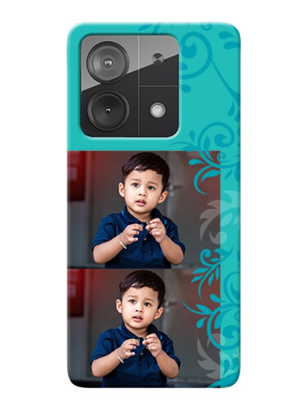 Custom Redmi Note 13 5G Mobile Cases with Photo and Green Floral Design