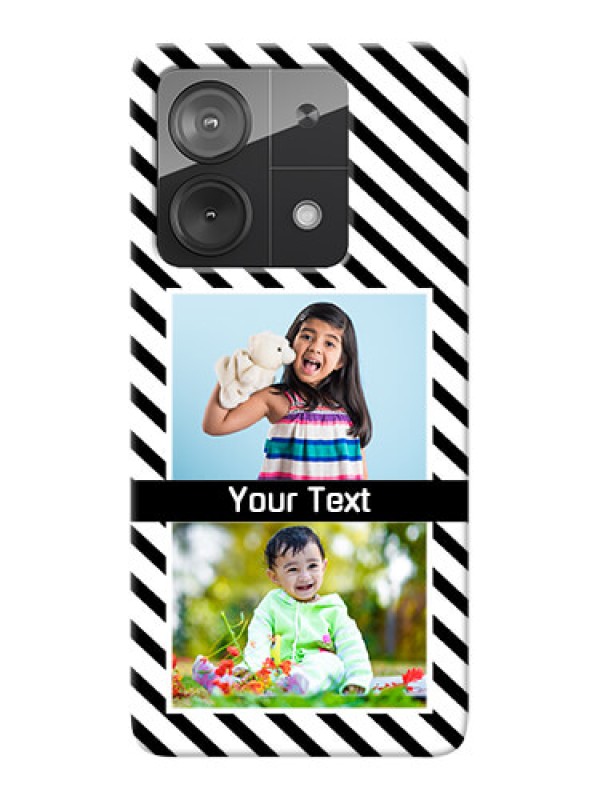 Custom Redmi Note 13 5G Back Covers: Black And White Stripes Design