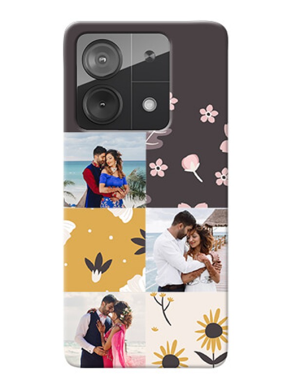 Custom Redmi Note 13 5G phone cases online: 3 Images with Floral Design
