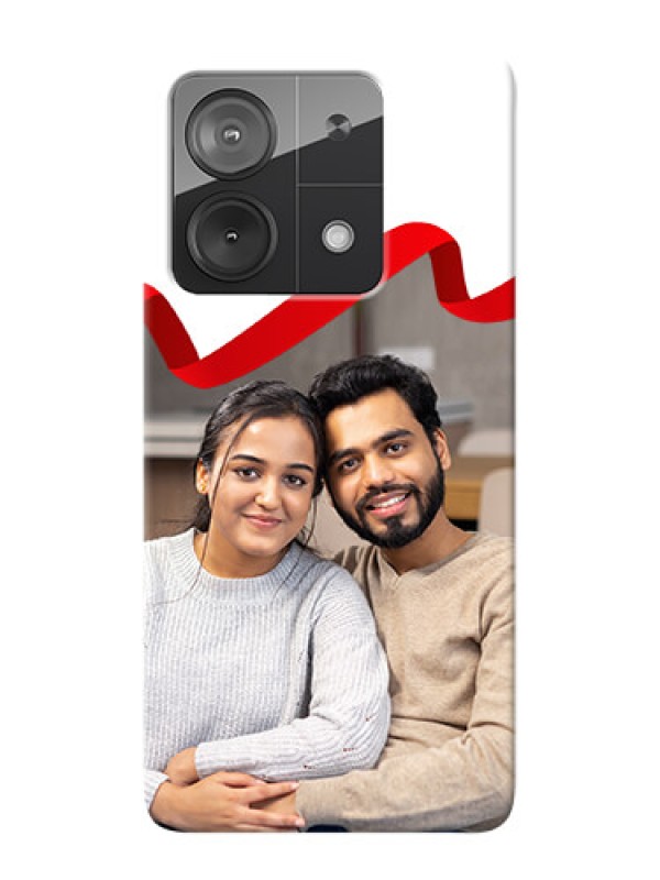 Custom Redmi Note 13 5G custom phone cases: Red Ribbon Frame Design
