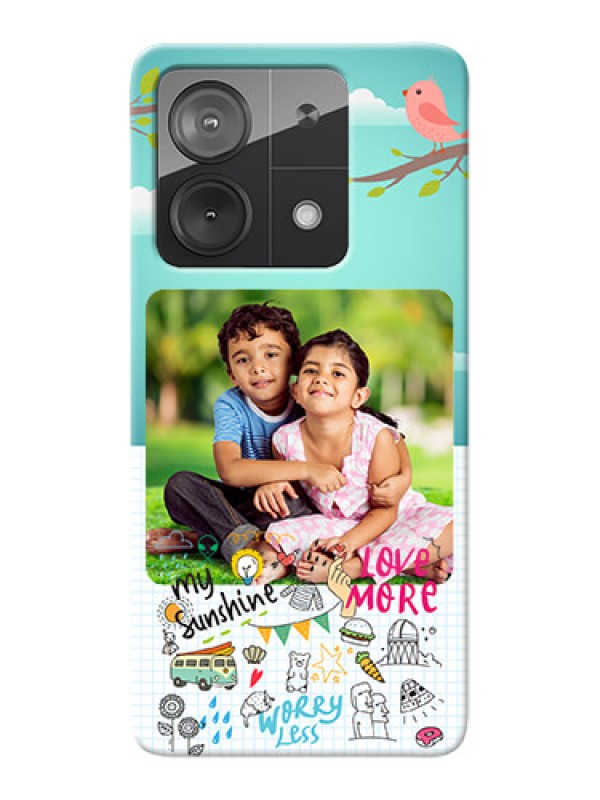 Custom Redmi Note 13 5G phone cases online: Doodle love Design