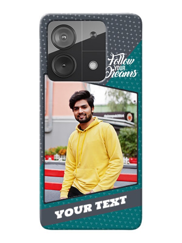 Custom Redmi Note 13 5G Back Covers: Background Pattern Design with Quote