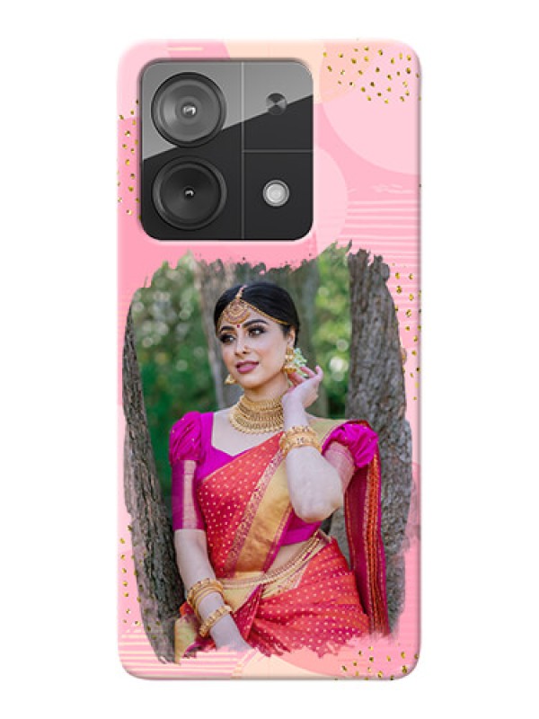 Custom Redmi Note 13 5G Phone Covers for Girls: Gold Glitter Splash Design