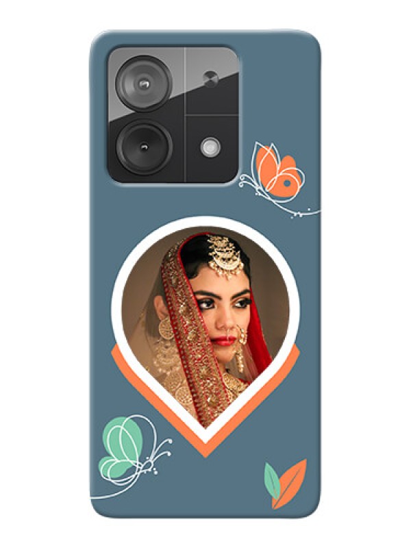 Custom Redmi Note 13 5G Custom Mobile Case with Droplet Butterflies Design