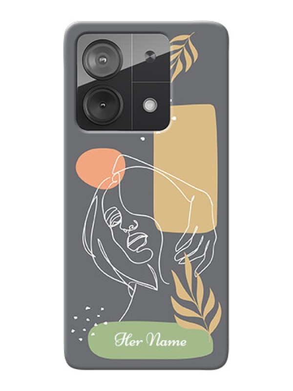 Custom Redmi Note 13 5G Custom Phone Case with Gazing Woman line art Design