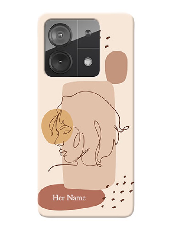 Custom Redmi Note 13 5G Photo Printing on Case with Calm Woman line art Design