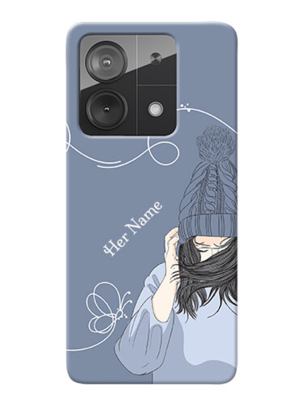 Custom Redmi Note 13 5G Custom Mobile Case with Girl in winter outfit Design
